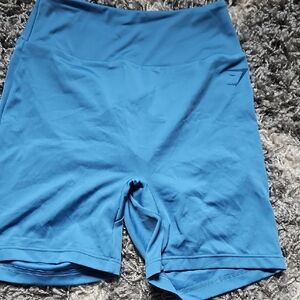 Gymshark Blue Bike Shorts High-Rise Performance